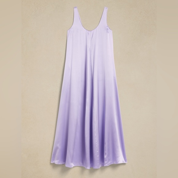 NWT Lilac Serenade Silk Maxi Dress Banana Republic  Sz XS - Picture 4 of 9